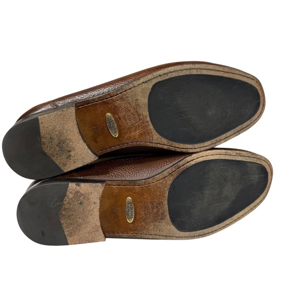 Alan Payne Genuine Crocodile & Pebbled Leather Loafers Mens 12 Made in Italy - Picture 13 of 16